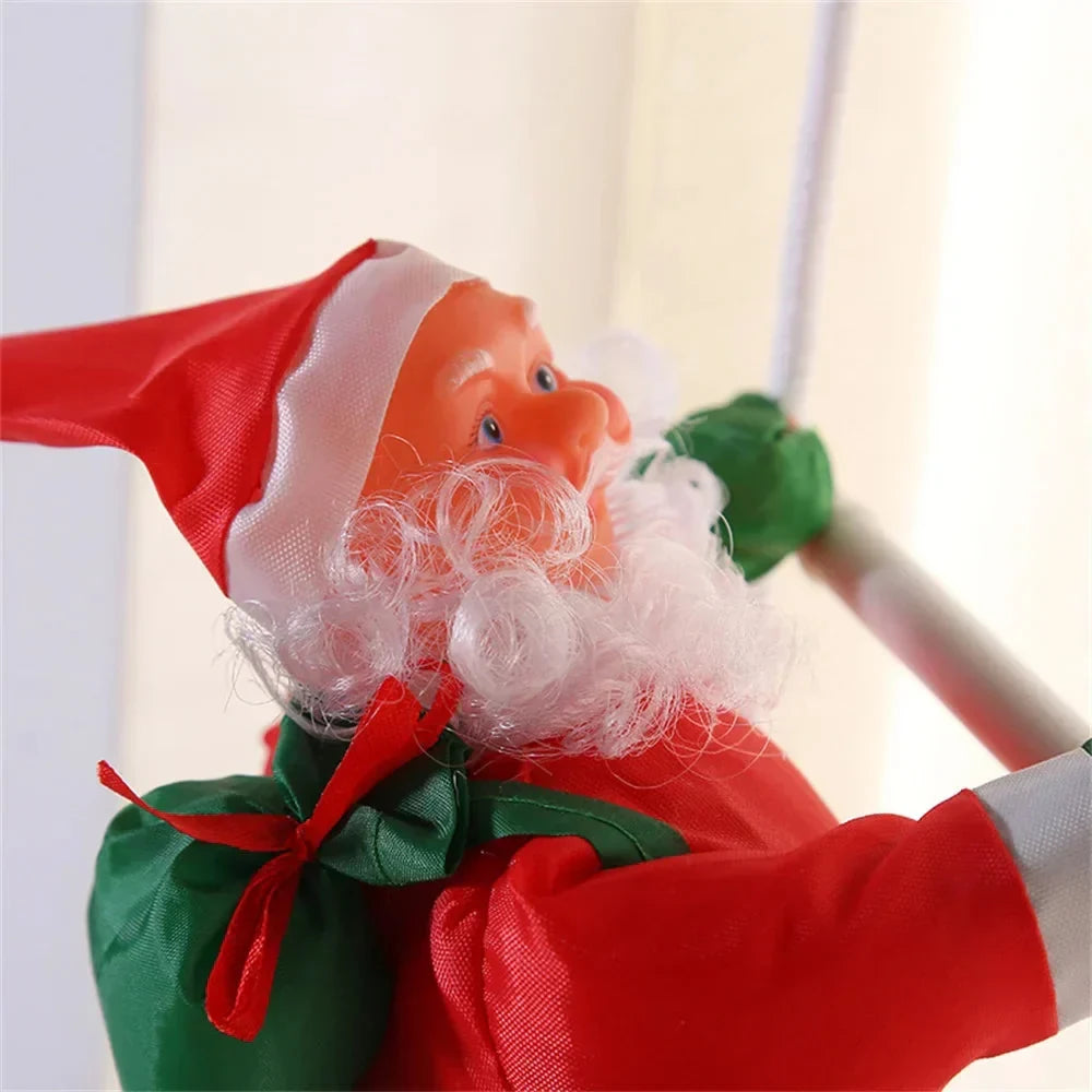Christmas Decoration Climbing Santa with Rope Ladder and Fabric Suit for Indoor Holiday Decor - Image 4