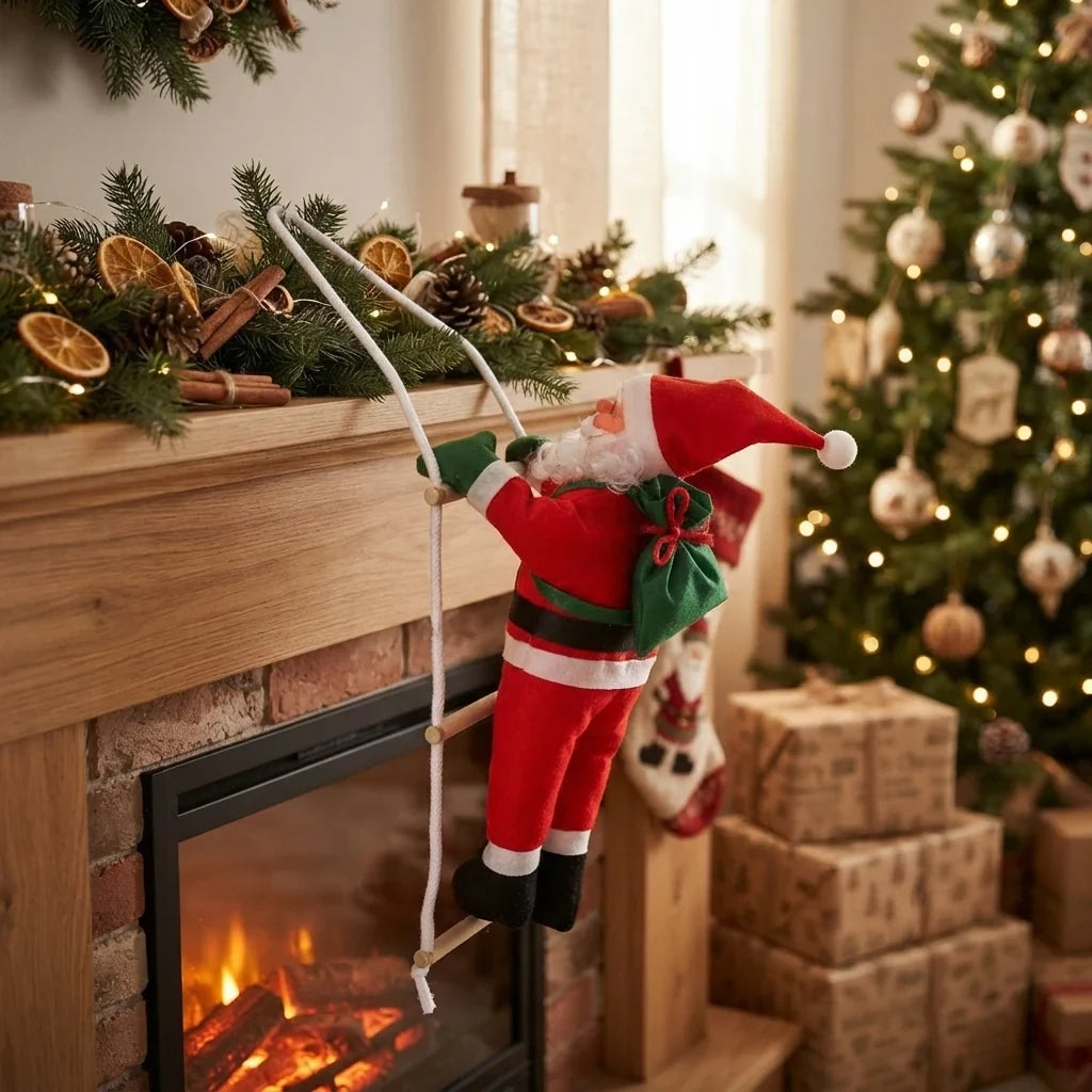 Christmas Decoration Climbing Santa with Rope Ladder and Fabric Suit for Indoor Holiday Decor — photo 5
