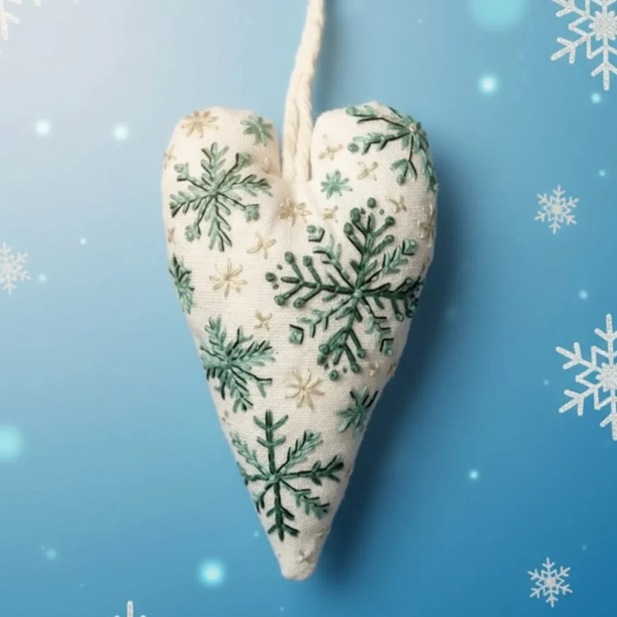 Christmas Embroidery Kit for Beginners with Heart-Shaped Ornament Fabric - Image 9