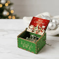 Christmas Music Box with Hand Crank Wooden Mechanism and Laser-Cut Holiday Design - Image 1