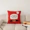 Christmas Pillow Cover with Embroidered Festive Design and Woven Throw Accent - Image 1