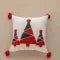 Christmas Pillow Cover with Embroidered Festive Design and Woven Throw Accent - Image 2