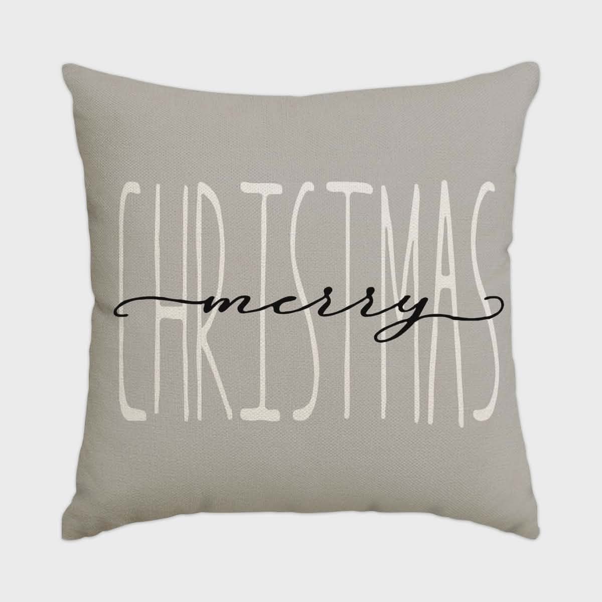 Christmas Pillow Covers Set of 4 Square with Hidden Zipper and Festive Gnome Print - Image 8