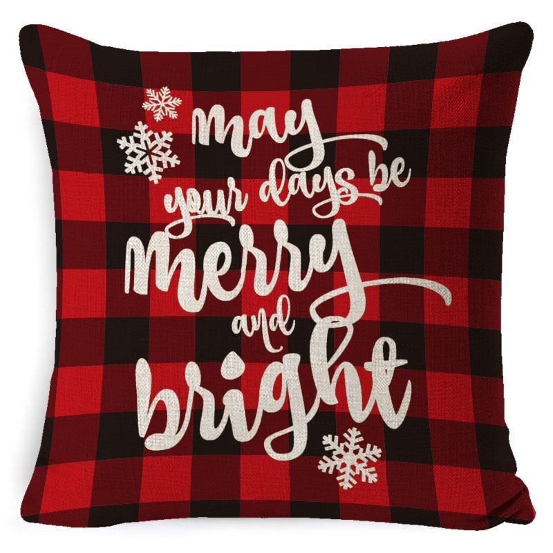 Christmas Pillow Covers with Linen Texture and Holiday Graphics Decorative Throw Accent 18x18 - Image 10