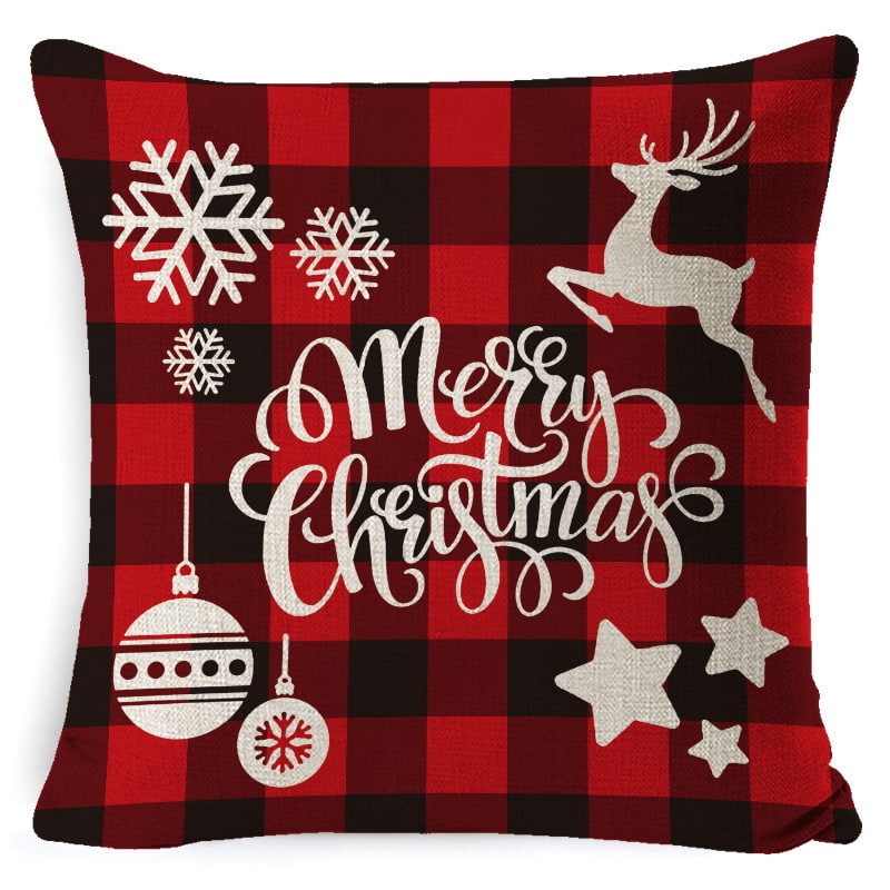 Christmas Pillow Covers with Linen Texture and Holiday Graphics Decorative Throw Accent 18x18 - Image 11