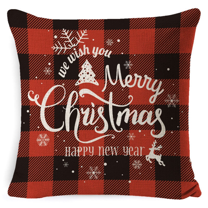Christmas Pillow Covers with Linen Texture and Holiday Graphics Decorative Throw Accent 18x18 - Image 12