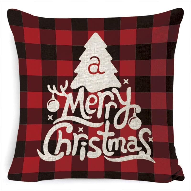 Christmas Pillow Covers with Linen Texture and Holiday Graphics Decorative Throw Accent 18x18 - Image 15