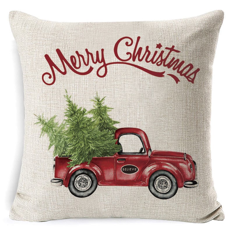 Christmas Pillow Covers with Linen Texture and Holiday Graphics Decorative Throw Accent 18x18 - Image 16