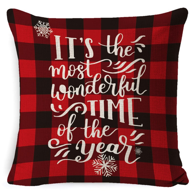 Christmas Pillow Covers with Linen Texture and Holiday Graphics Decorative Throw Accent 18x18 - Image 18