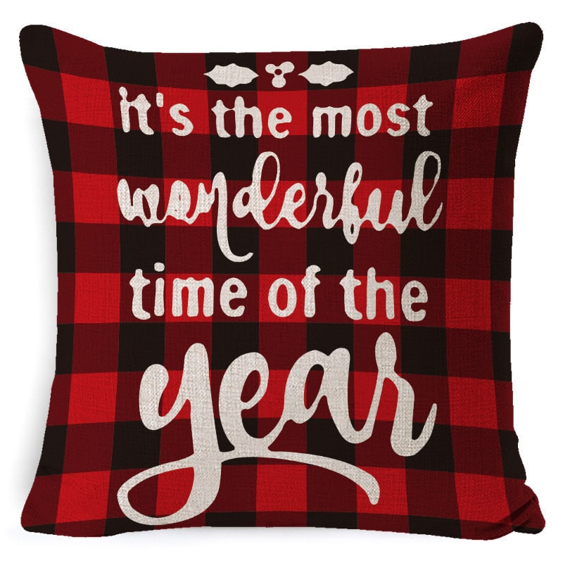 Christmas Pillow Covers with Linen Texture and Holiday Graphics Decorative Throw Accent 18x18 - Image 19