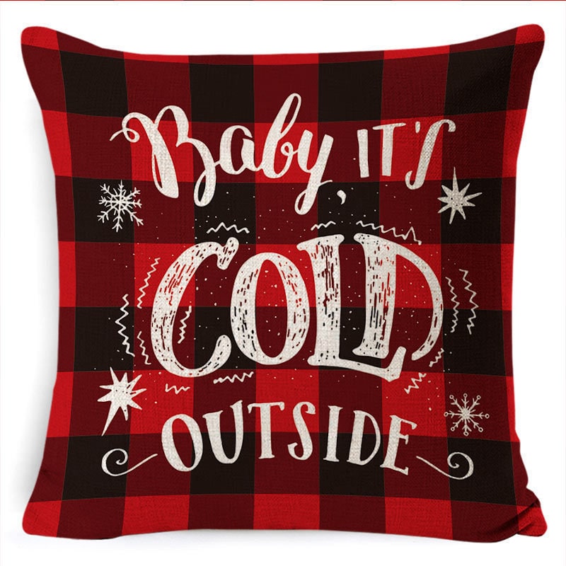 Christmas Pillow Covers with Linen Texture and Holiday Graphics Decorative Throw Accent 18x18 - Image 20