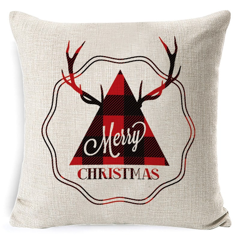 Christmas Pillow Covers with Linen Texture and Holiday Graphics Decorative Throw Accent 18x18 - Image 24