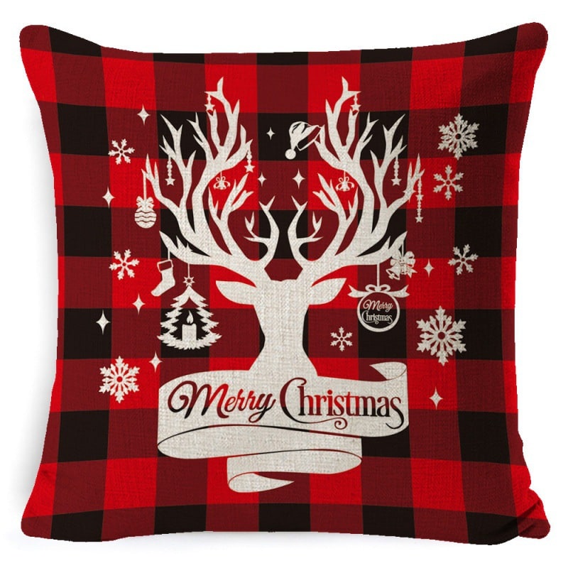 Christmas Pillow Covers with Linen Texture and Holiday Graphics Decorative Throw Accent 18x18 - Image 27