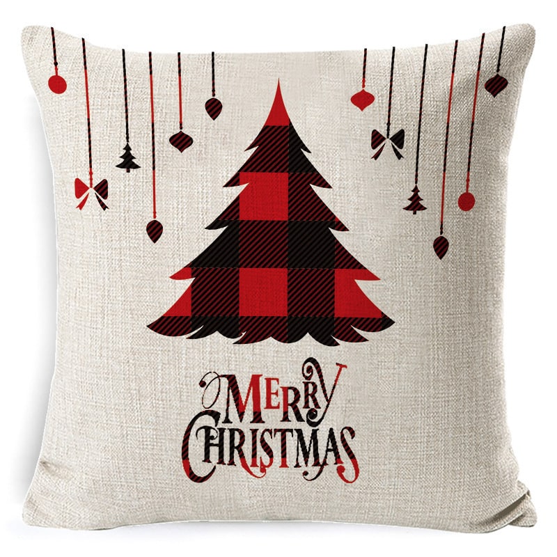 Christmas Pillow Covers with Linen Texture and Holiday Graphics Decorative Throw Accent 18x18 - Image 28