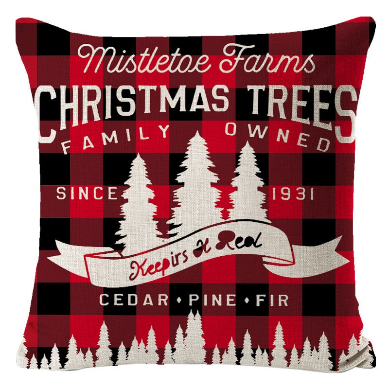 Christmas Pillow Covers with Linen Texture and Holiday Graphics Decorative Throw Accent 18x18 - Image 29