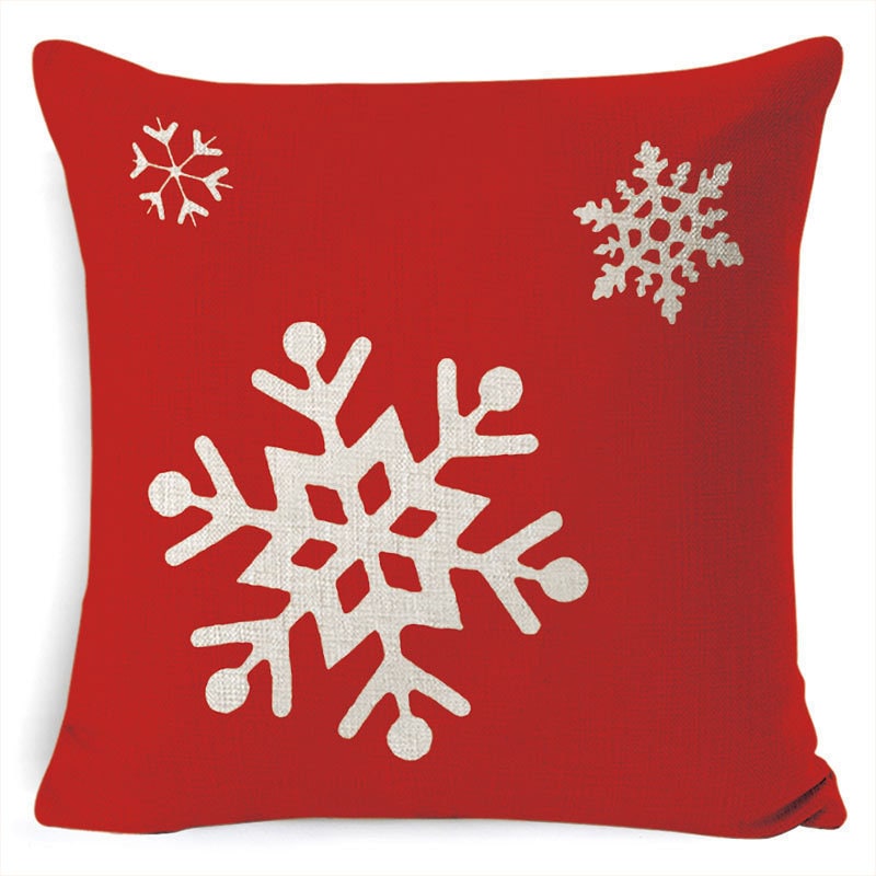 Christmas Pillow Covers with Linen Texture and Holiday Graphics Decorative Throw Accent 18x18 - Image 3