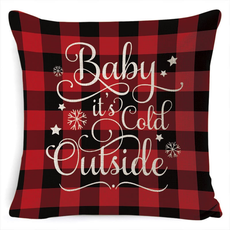 Christmas Pillow Covers with Linen Texture and Holiday Graphics Decorative Throw Accent 18x18 - Image 33
