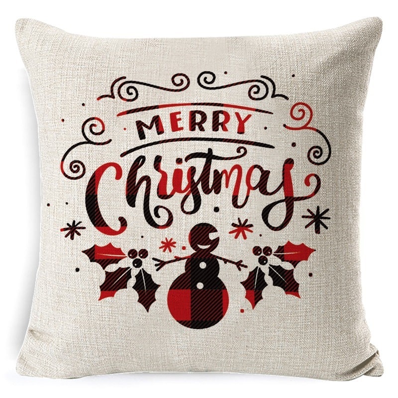 Christmas Pillow Covers with Linen Texture and Holiday Graphics Decorative Throw Accent 18x18 - Image 35
