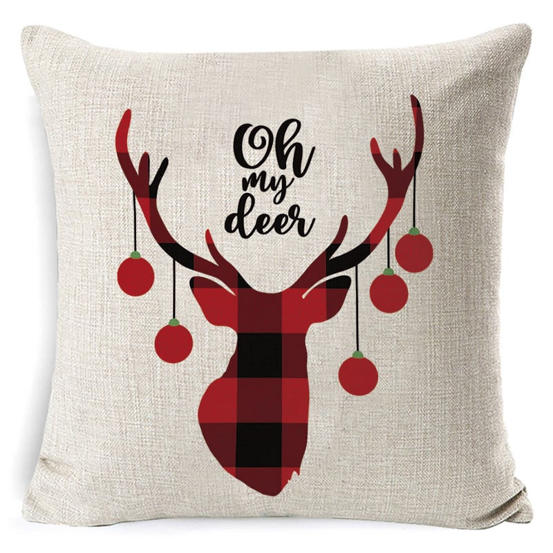 Christmas Pillow Covers with Linen Texture and Holiday Graphics Decorative Throw Accent 18x18 - Image 36