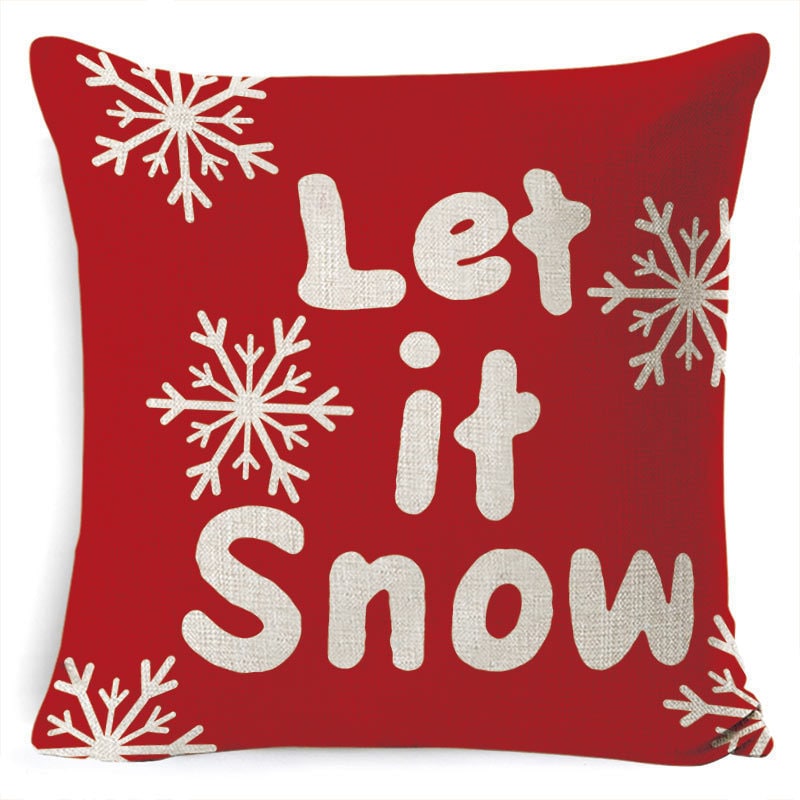 Christmas Pillow Covers with Linen Texture and Holiday Graphics Decorative Throw Accent 18x18 - Image 39
