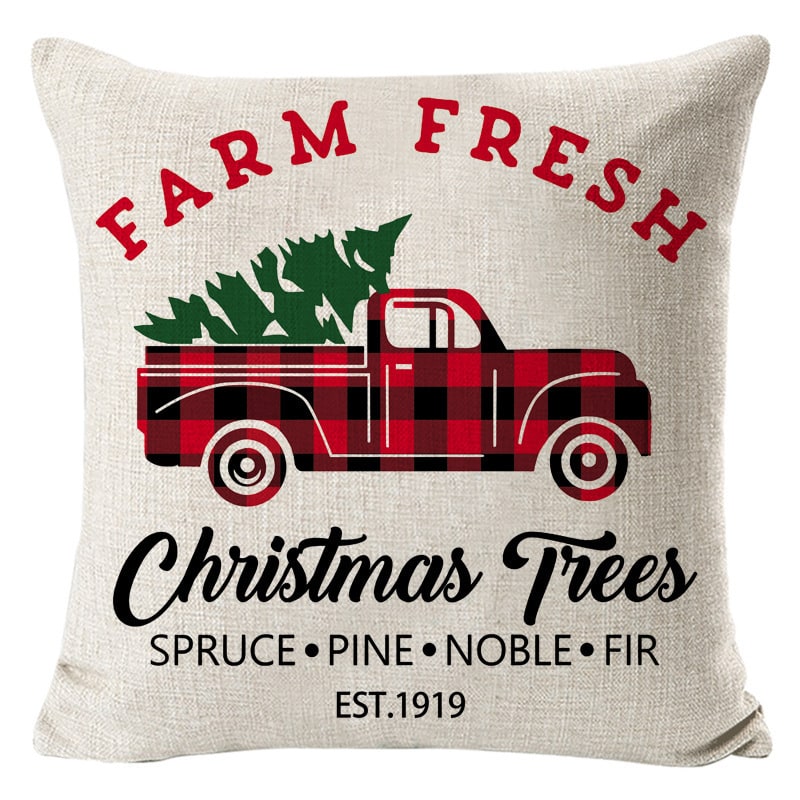 Christmas Pillow Covers with Linen Texture and Holiday Graphics Decorative Throw Accent 18x18 - Image 41