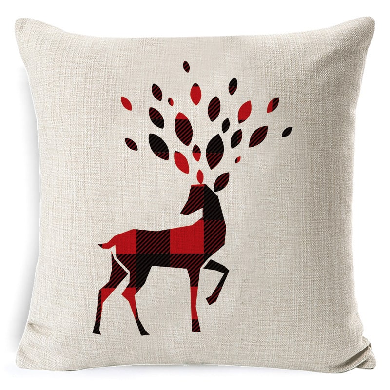 Christmas Pillow Covers with Linen Texture and Holiday Graphics Decorative Throw Accent 18x18 - Image 5