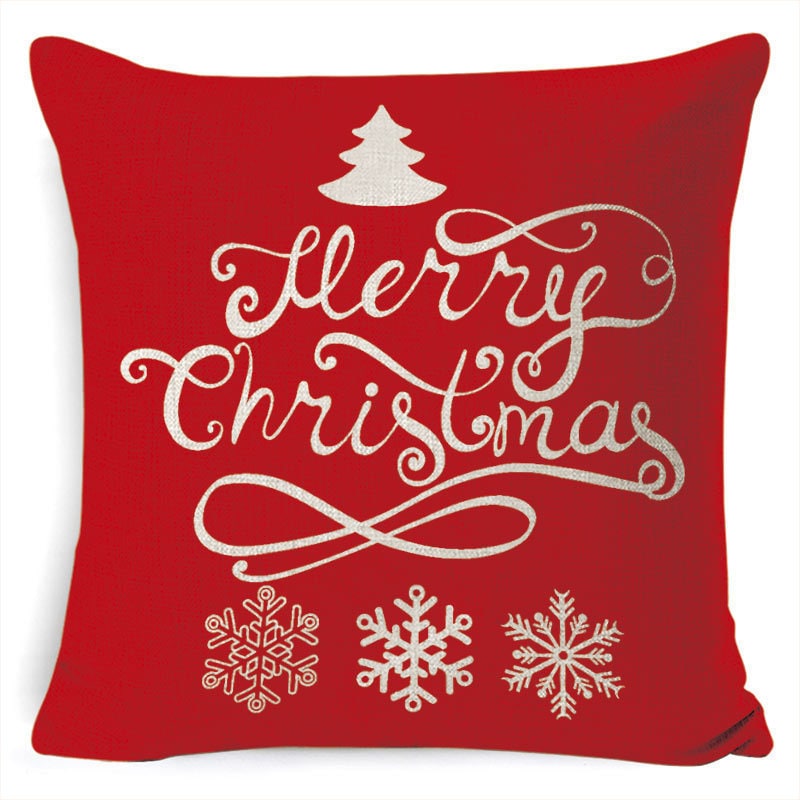 Christmas Pillow Covers with Linen Texture and Holiday Graphics Decorative Throw Accent 18x18 - Image 7