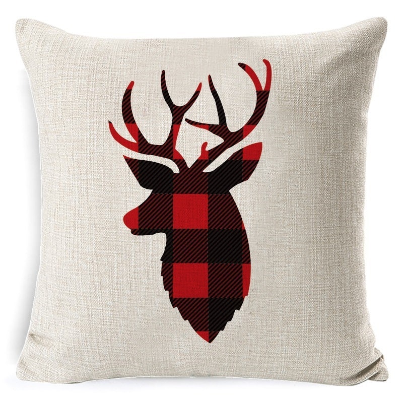 Christmas Pillow Covers with Linen Texture and Holiday Graphics Decorative Throw Accent 18x18 - Image 8