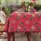 Christmas Tablecloth with Pom-Pom Fringe Snowflake and Stocking Pattern Festive Holiday Table Linens - Image 7