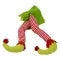 Christmas Tree Decorations Plush Elf Legs with Red and White Stripes Pointed Green Shoes - Image 1
