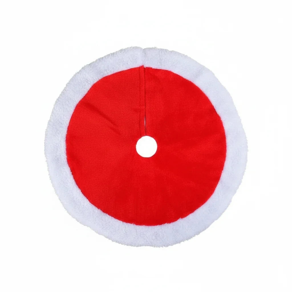Christmas Tree Skirt with Plush Faux Fur Border for Small Tabletop 38cm - Image 2