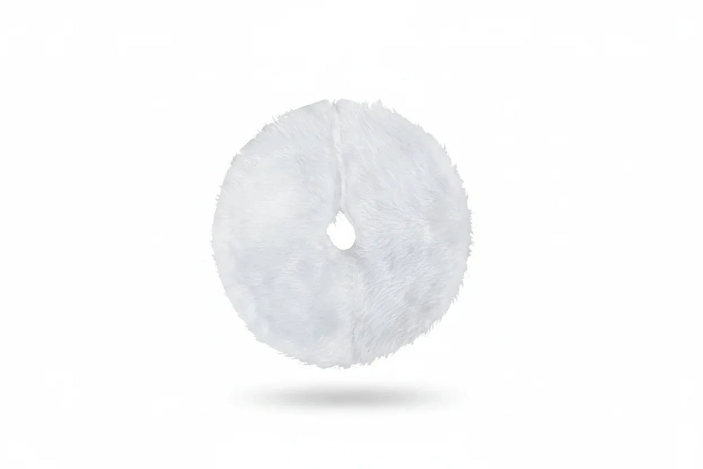 Christmas Tree Skirt with Plush Faux Fur Border for Small Tabletop 38cm - Image 3