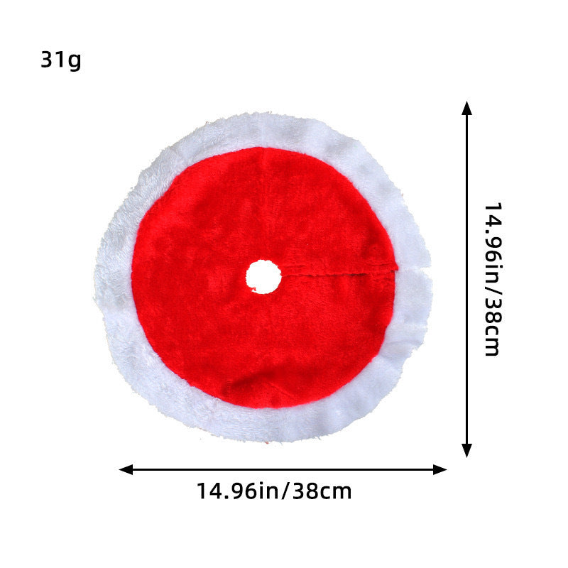 Christmas Tree Skirt with Plush Faux Fur Border for Small Tabletop 38cm - Image 4