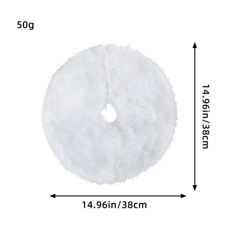 Christmas Tree Skirt with Plush Faux Fur Border for Small Tabletop 38cm - Image 5
