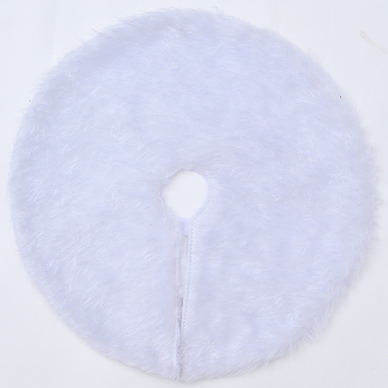 Christmas Tree Skirt with Plush Faux Fur Border for Small Tabletop 38cm - Image 6