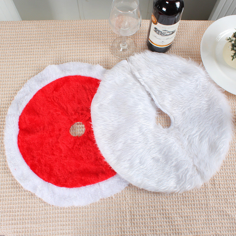 Christmas Tree Skirt with Plush Faux Fur Border for Small Tabletop 38cm - Image 7