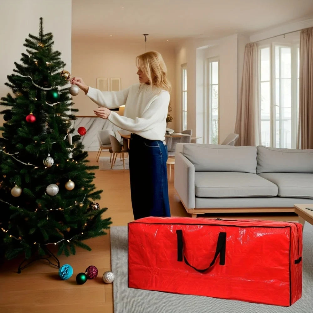 Christmas Tree Storage Bag with Heavy-Duty Waterproof Plastic and Dual Zipper Closure - Image 6