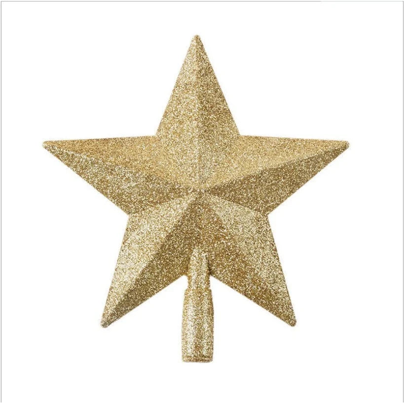 Christmas Tree Topper 8 Inch Glitter Star with Faceted Design and Shatterproof Plastic - Image 4