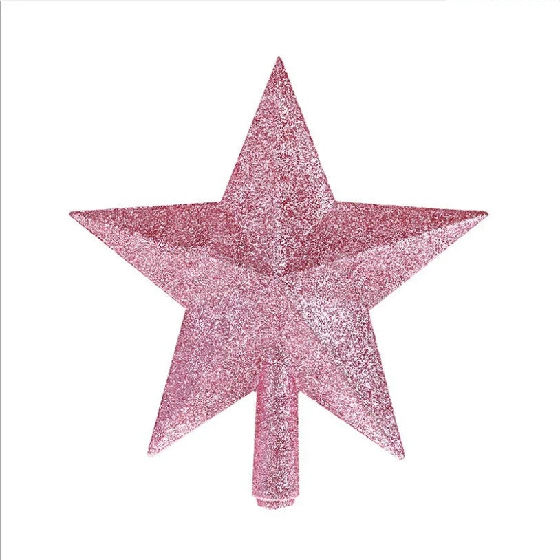 Christmas Tree Topper 8 Inch Glitter Star with Faceted Design and Shatterproof Plastic - Image 5