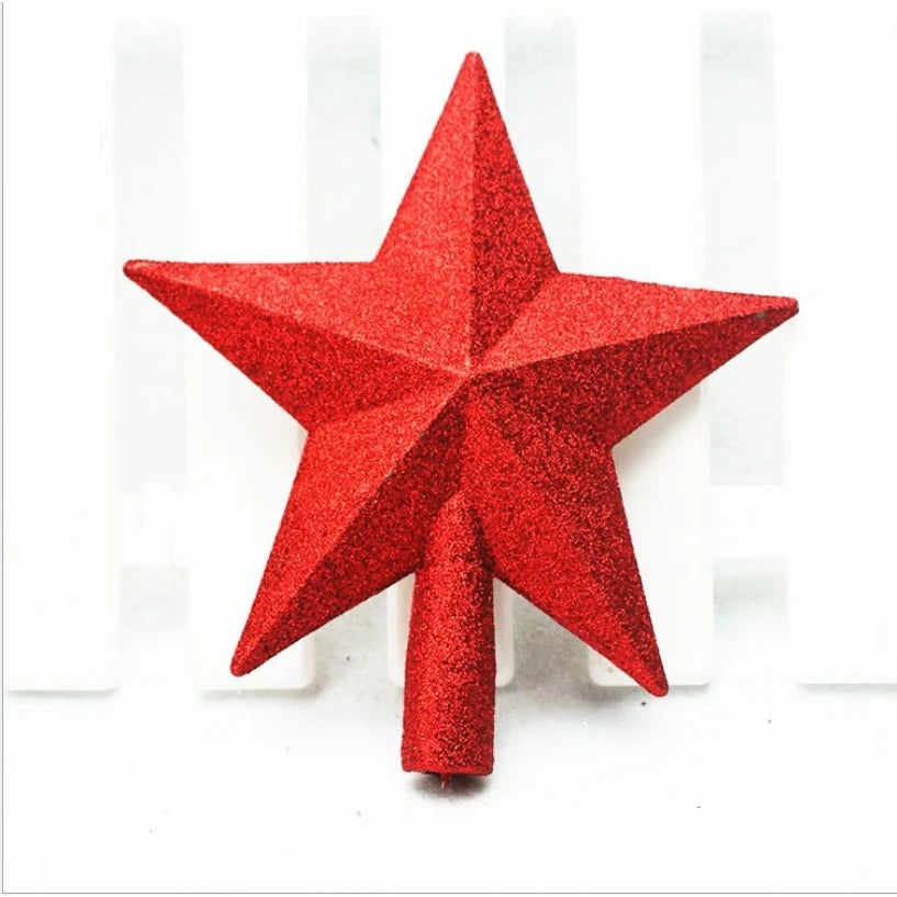 Christmas Tree Topper 8 Inch Glitter Star with Faceted Design and Shatterproof Plastic - Image 6
