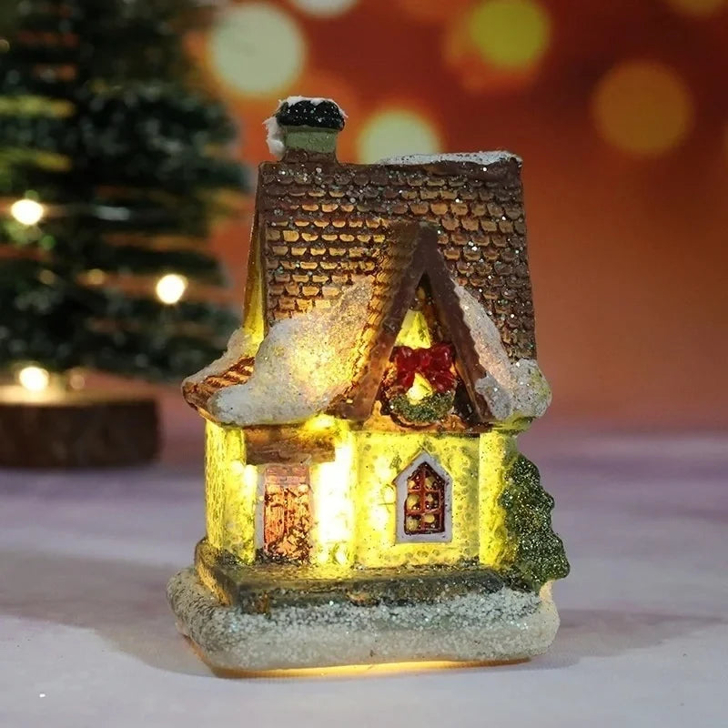 Christmas Village Sets with 6 Miniature Houses LED Lights and Snow-Covered Roofs - Image 6