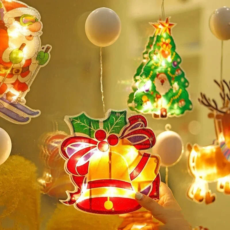 Christmas Window Lights LED Battery Operated Silhouette Decorations with Warm White Glow - Image 2