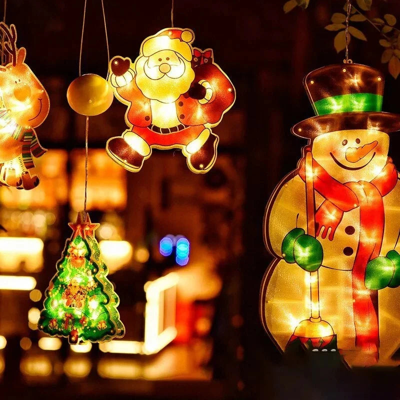 Christmas Window Lights LED Battery Operated Silhouette Decorations with Warm White Glow - Image 3