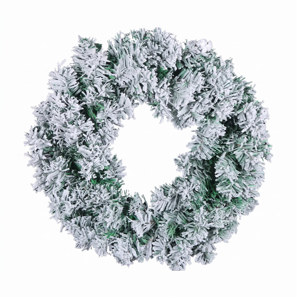 Christmas Wreath Door Hanging with Flocked Pine Needles and Snowflake Design - Image 5