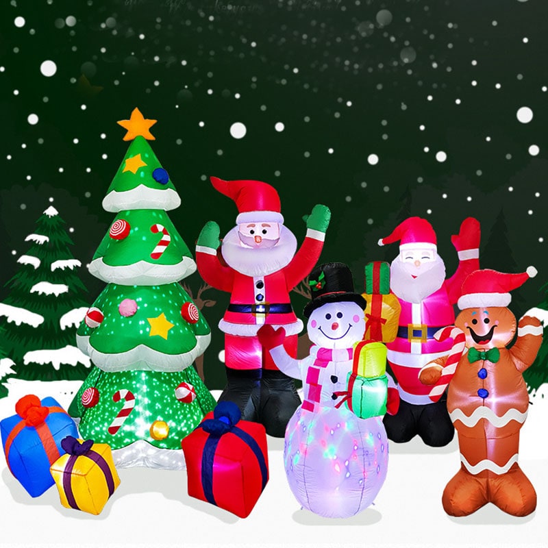 Christmas Yard Decorations Inflatable LED Lights Outdoor Lawn Display with Glowing Figures - Image 11