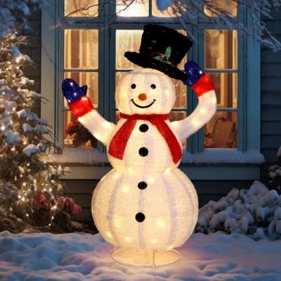 Christmas Yard Decorations Inflatable LED Lights Outdoor Lawn Display with Glowing Figures - Image 3