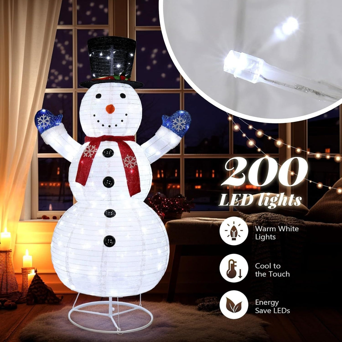 Christmas Yard Decorations Inflatable LED Lights Outdoor Lawn Display with Glowing Figures - Image 5