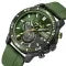 Chronograph Watch with Silicone Strap Subdials Date Window and Luminous Hands - Image 1
