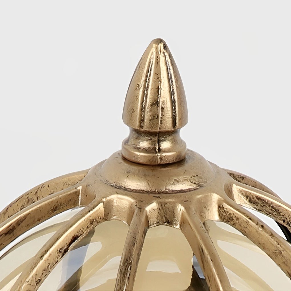 Zewnętrzna lampa w stylu vintage z kulistym kloszem Klasyczna lampa ogrodowa