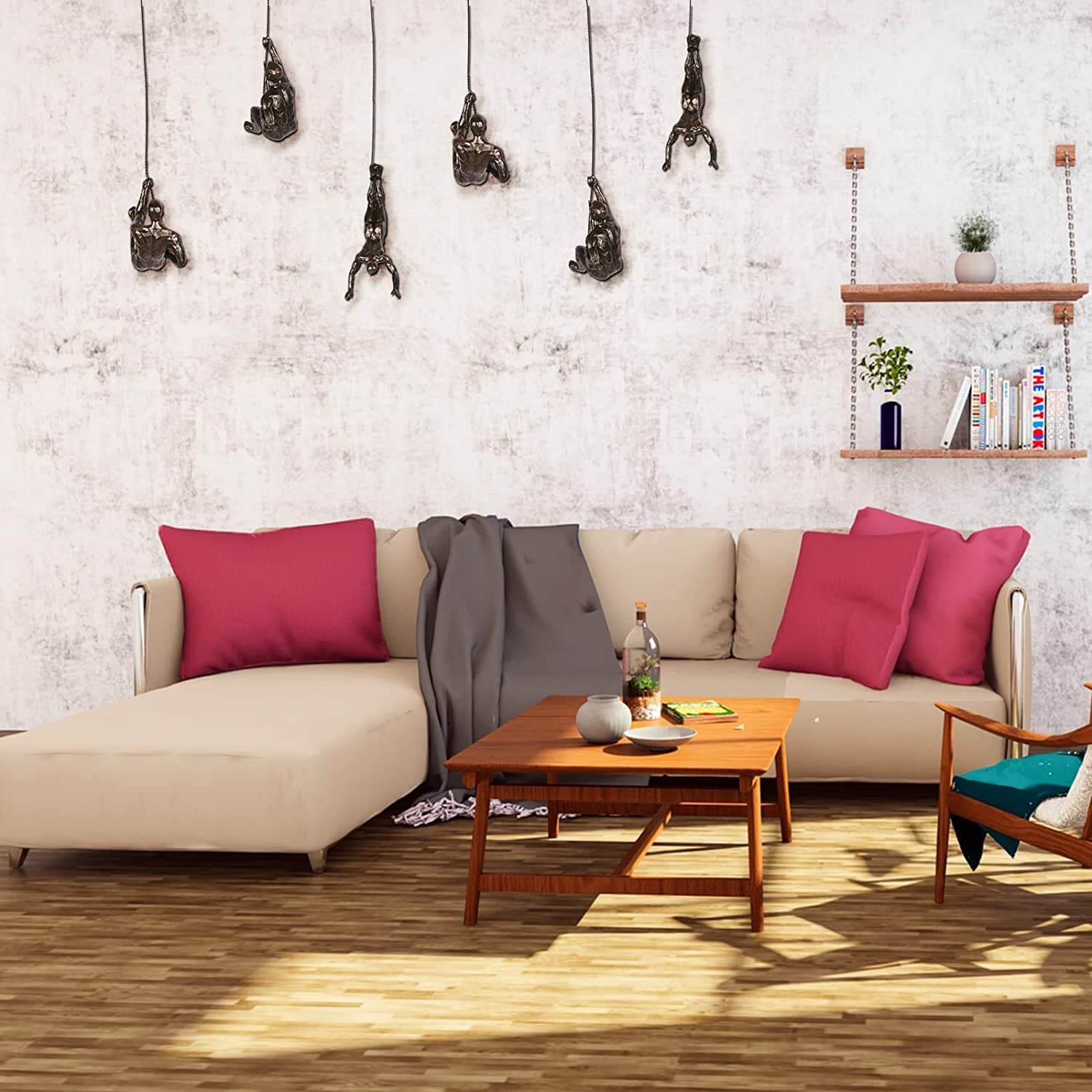 Artystyczna sztuka ścienna z motywem wspinacza do wystroju domu